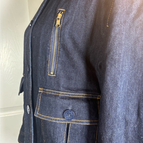 Lauren Jeans Co. Vintage Dark Blue Jean Quilted Denim Bomber Jacket - Picture 3 of 15